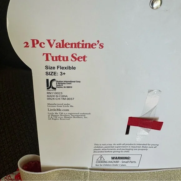 NEW! Little me girls Valentines Tutu set  tutu and matching hair bow clip - Picture 5 of 6